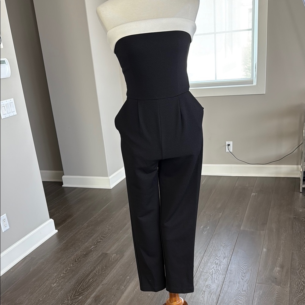 Elegant Black Strapless Jumpsuit